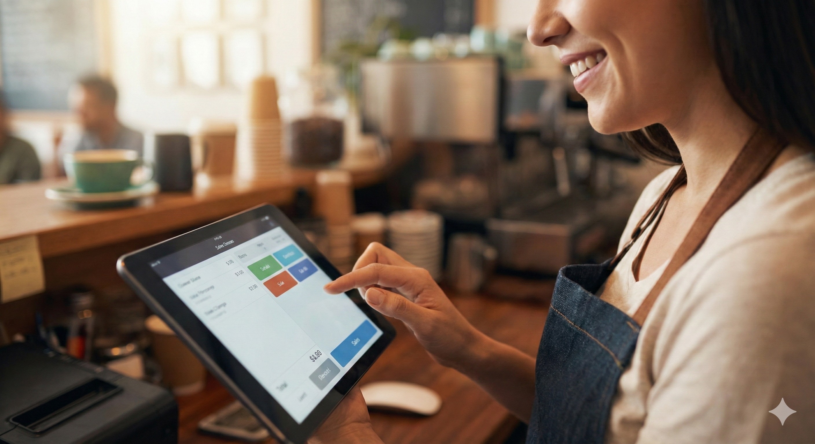 Dueña de negocio usando SimplePOS